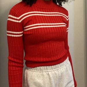 red and white sweater